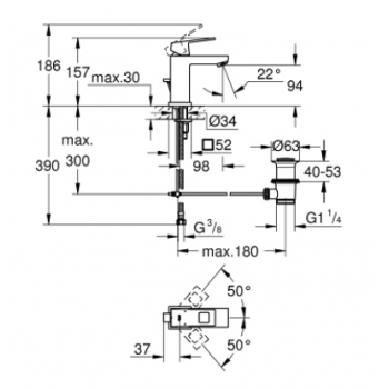 Grohe Eurostyle Cosmopolitan Miscelatore monocomando per lavabo Taglia S 23037002 Grohe Eurostyle Cosmopolitan Miscelatore monocomando per lavabo Taglia S 23037002