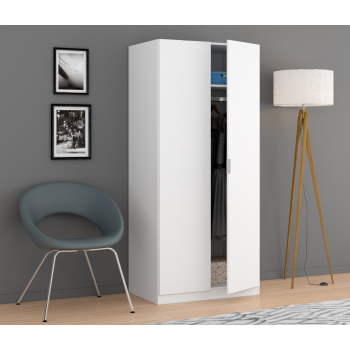 Armadio 180 cm Bianco 2 ante