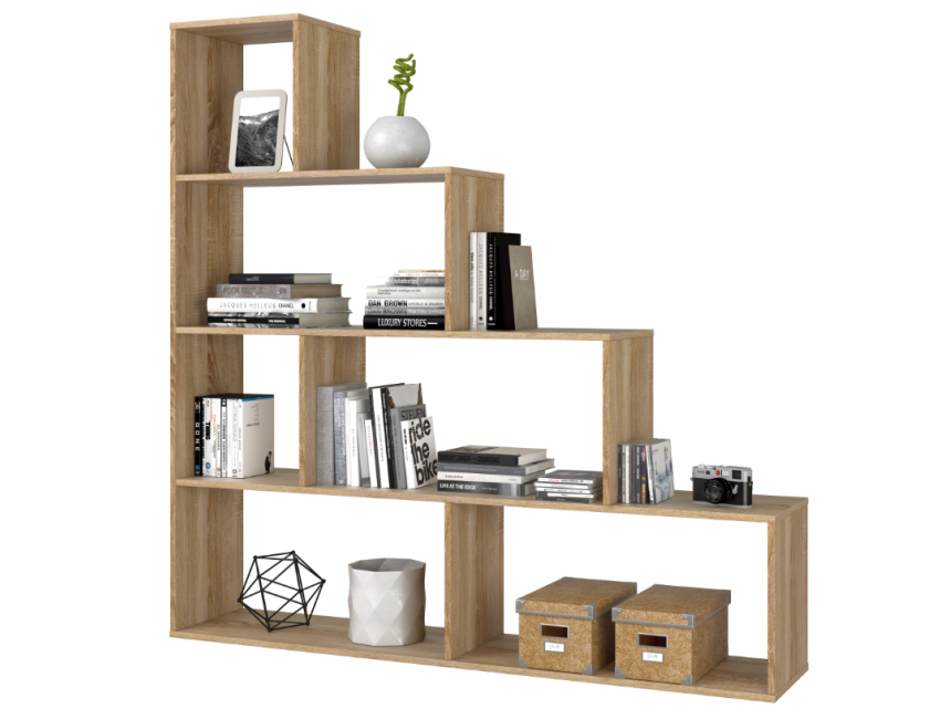 Libreria decorativa 145 cm rovere chiaro 6 ripiani Libreria decorativa 145 cm rovere chiaro 6 ripiani