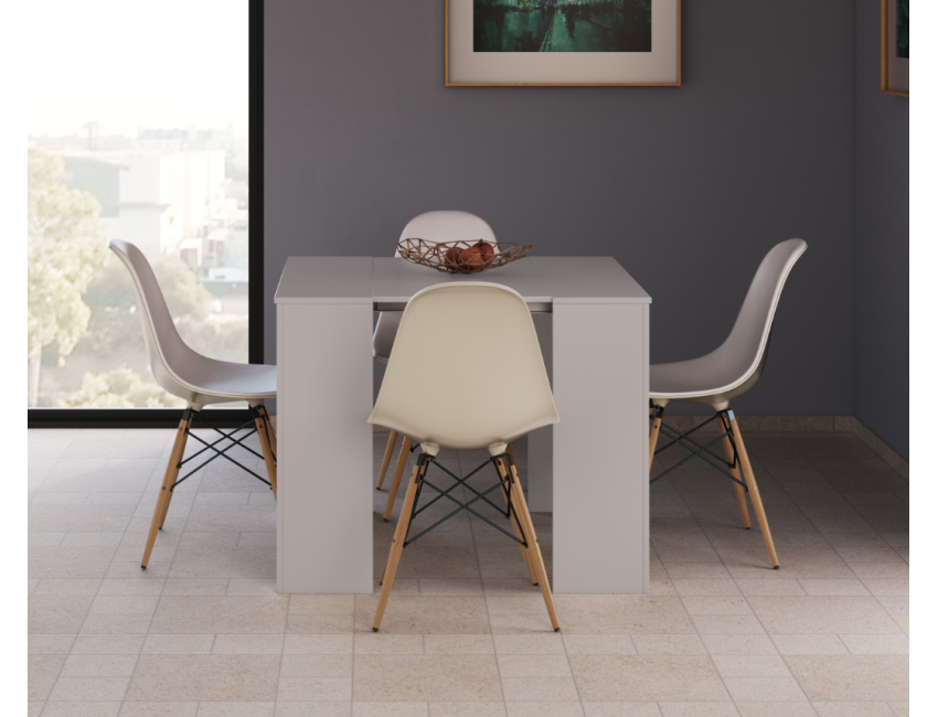 Tavolo multifunzione allungabile da 51 a 237 cm Bianco lucido