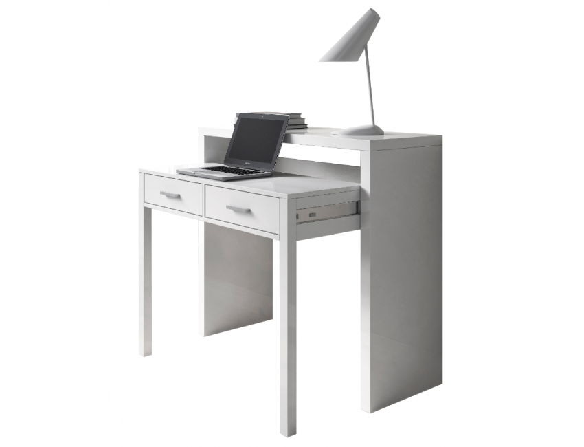 Scrivania allungabile Bianco artik con due cassetti