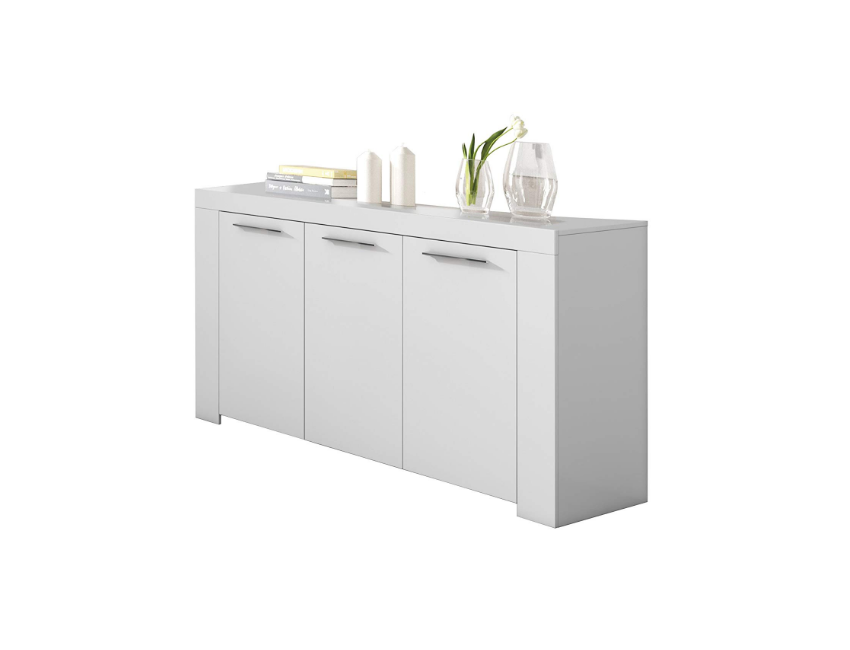 Mobile credenza 144x80 cm Bianco Artik con tre ante e tre ripiani interni Mobile credenza 144x80 cm Bianco Artik con tre ante e tre ripiani interni