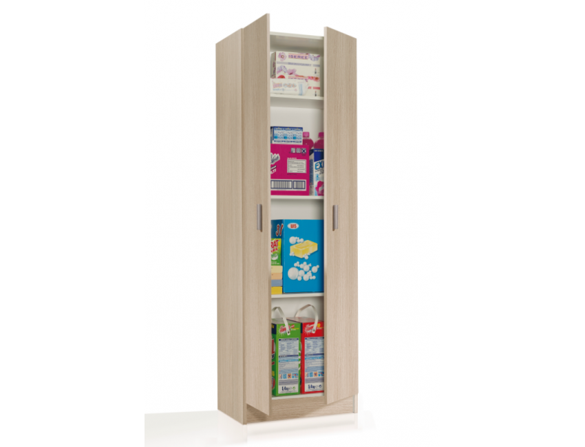Armadio multiuso 180 cm Rovere chiaro con due ante e tre ripiani interni
