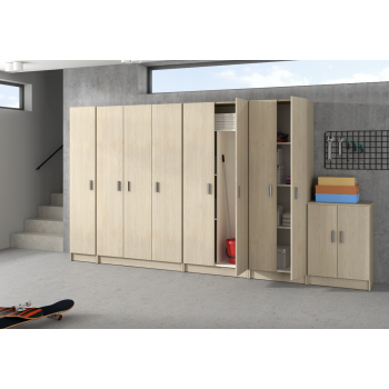 Armadio multiuso 180 cm Rovere chiaro con due ante e tre ripiani interni