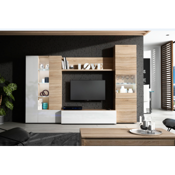 Mobile soggiorno Essential set a parete porta tv