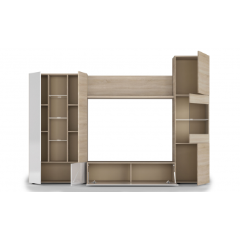 Scarpiera 160 cm bianco 5 cassetti