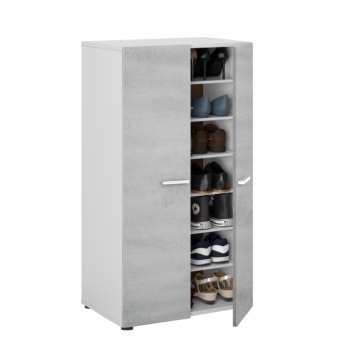 Scarpiera 103 cm Bianco e cemento 2 ante Scarpiera 103 cm Bianco e cemento 2 ante
