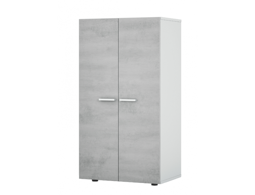 Scarpiera 103 cm Bianco e cemento 2 ante