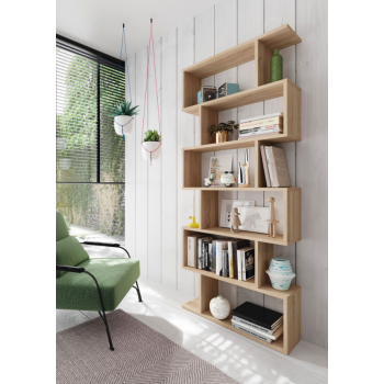 Bücherregal 192 cm Eiche Canadian mit sechs Regalen Farbe Eiche