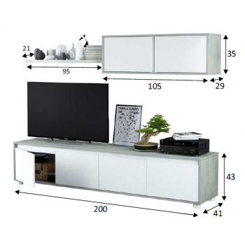 Scarpiera 160 cm bianco 5 cassetti