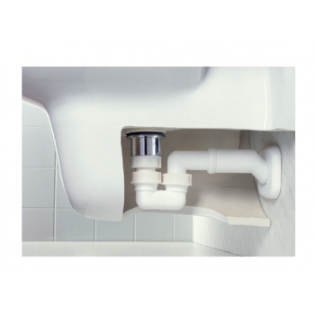 Siphon pour lavabo Ø 40 mm blanc en polypropylène avec raccord 1.1/4