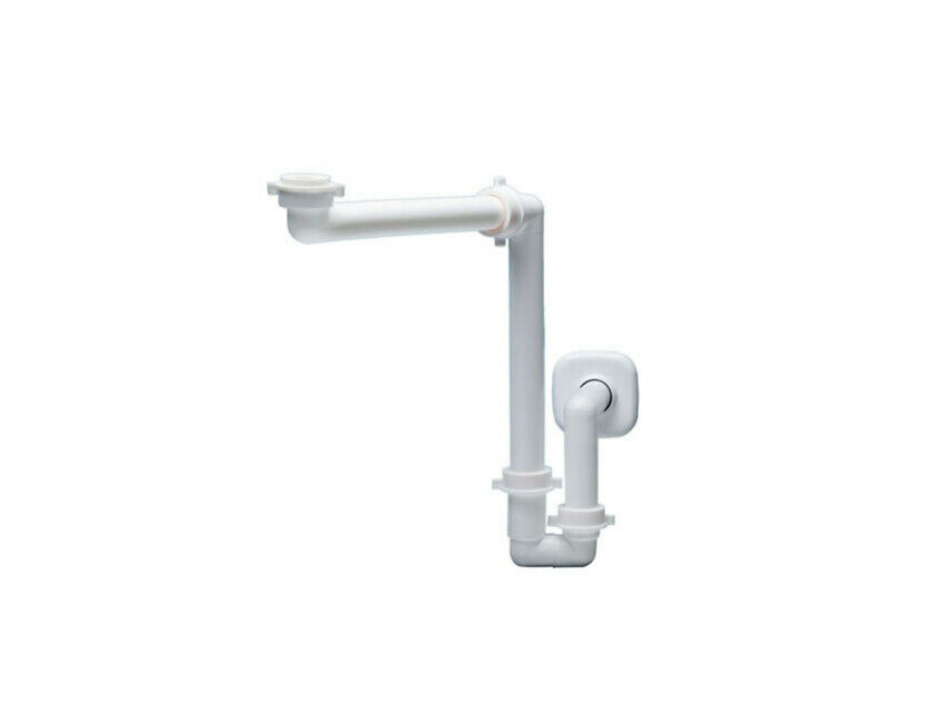 Sifone salvaspazio per Lavabo Ø 40 mm Bianco in polipropilene con attacco 1.1/4