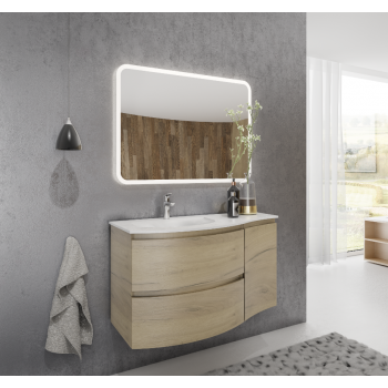 Badezimmer Badmöbel 70 cm aus glänzend weiß lackiertem Holz mit zwei Türen