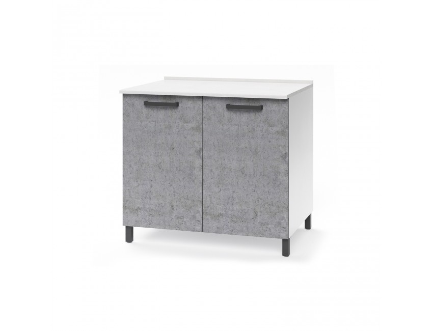 Base Cucina Bianco Frassinato 2 Ante - Legno Nobilitato, 80x50x85 Cm, Made In Italy - Foto 9