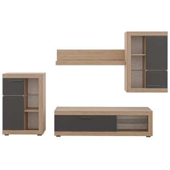 TV wall unit in light oak...