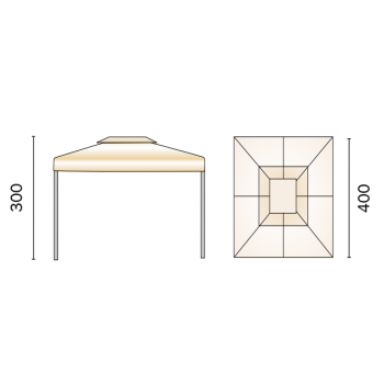 GAZEBO RETTANGOLARE 3 x 4 MT.