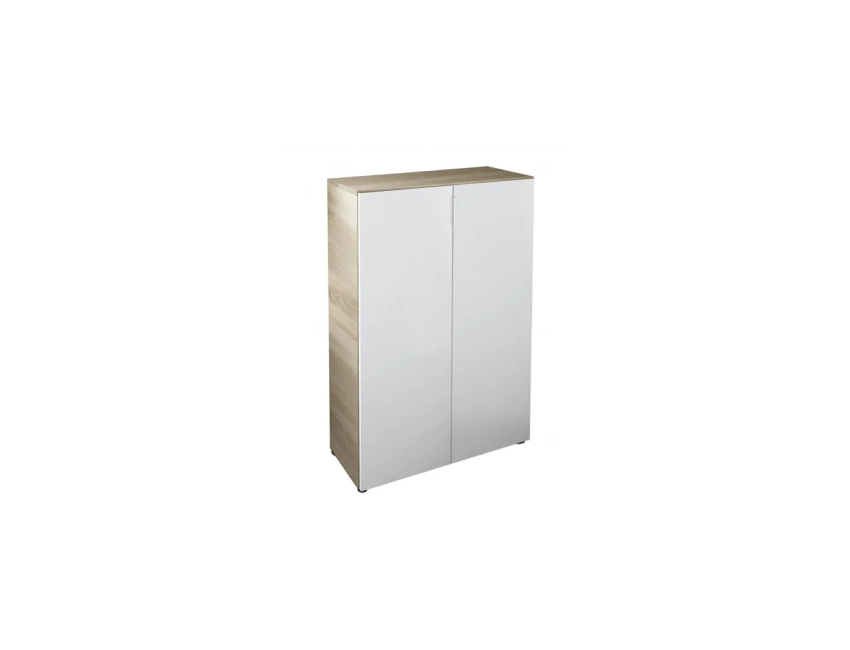 trendteam smart living Ensemble de Meuble Salon avec Beaucoup d'espace de Rangement, Matériau en Bois, chêne scié/Blanc Brillant, 240 x 185 x 195,5 cm
